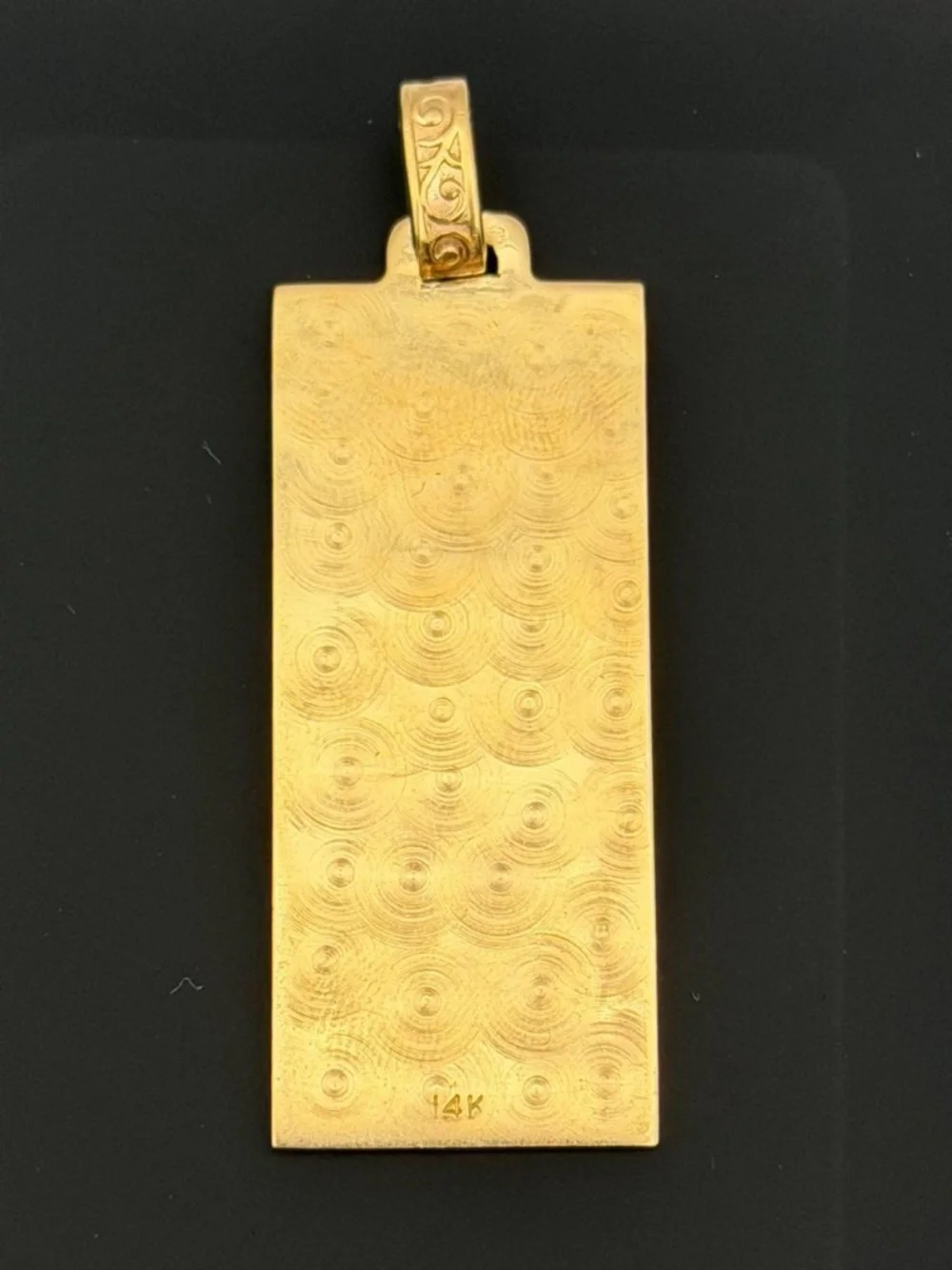 14k Solid Yellow Gold 100 Dollar Bill Money Banknote Charm Pendant Handmade